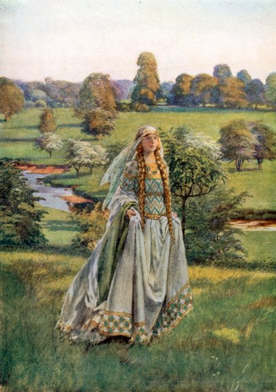 Guinevere. Tennyson (färglitografi) av Eleanor Fortescue-Brickdale