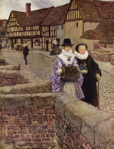 Jag såg henne gå förbi, och ändå älskar jag henne tills jag dör! (färg litho) av Eleanor Fortescue Brickdale