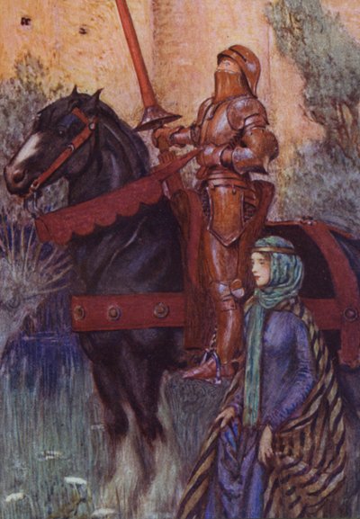 Illustration för Idylls Of The King av Alfred Lord Tennyson (färg litho) av Eleanor Fortescue Brickdale