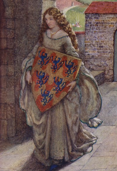 Illustration för Idylls Of The King av Alfred Lord Tennyson (färg litho) av Eleanor Fortescue Brickdale
