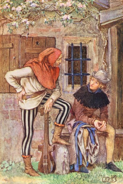 Illustration till The Gathering of Brother Hilarius av Michael Fairless (färglitografi) av Eleanor Fortescue Brickdale