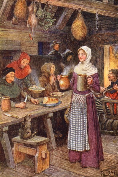 Illustration till The Gathering of Brother Hilarius av Michael Fairless (färglitografi) av Eleanor Fortescue Brickdale