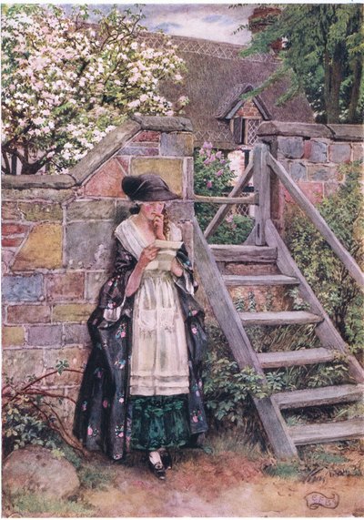 Olivia: "Det Olivia verkligen kände gav mig en del oro, i kampen mellan klokhet och passion övergav hennes livlighet henne helt." (litho) av Eleanor Fortescue Brickdale