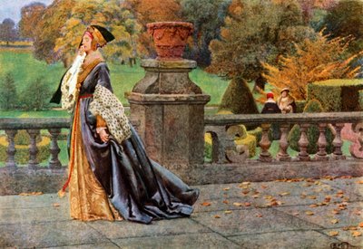 Drottning Katharine. Shakespeare. Kung Henrik VIII (färglitografi) av Eleanor Fortescue-Brickdale