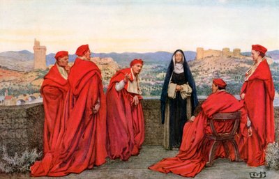S:ta Katarina av Siena (färglitografi) av Eleanor Fortescue-Brickdale