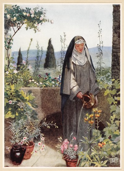 St Clare, från "den guld- boken av berömda kvinnor", pub. 1919 (lito i färg) av Eleanor Fortescue Brickdale