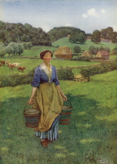 Vems bruna har vackrare grace än något målat ansikte som jag vet att Hyde Park kan visa (färg litho) av Eleanor Fortescue Brickdale