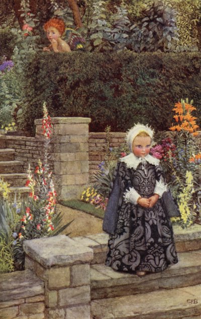 Ändå är detta hon vars kusliga lagar Den hänsynslösa kärleken en dag skall frukta, Och under hennes meddelande (färg litho) av Eleanor Fortescue Brickdale