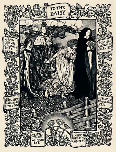 Illustration till Wordsworths Poem To The Daisy, nr 2, 1923 av Eleanor Fortescue Brickdale