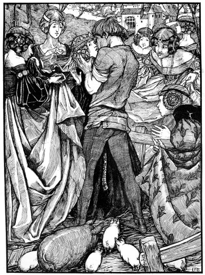 Prinsessan och svinhjorden, 1898. av Eleanor Fortescue Brickdale