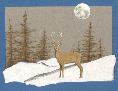 Night Encounter, 2012 (akvarell på papper och collage) av Eleanor Grafton