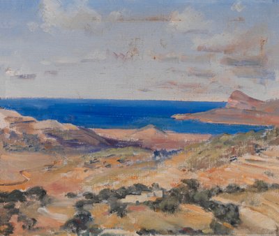 Strand med Blå havet, n.d. av Eleanor Harris