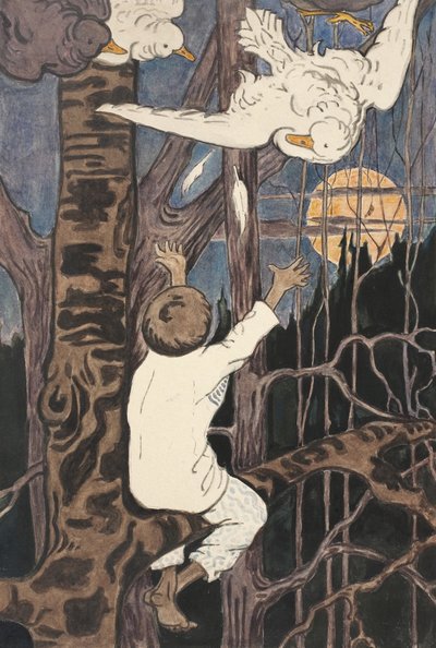 Illustration till The Tale Synko-Philipko, 1890-talet av Elena Dmitryevna Polenova