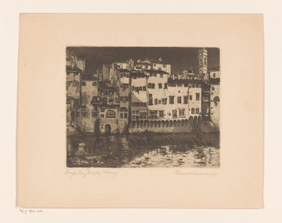 Borgo San Jacopo (Firenze) (originaltitel på objekt) av Elena Wissmann (signed by artist)