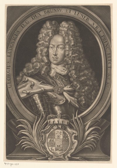 Porträtt av Georg Ludwig, kung av Storbritannien och Irland av Elias Christopf Heiss