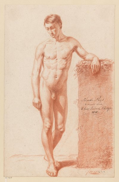 Stående manlig naken, sedd framifrån (2:a pris 1818) av Elias Friedrich Kruger