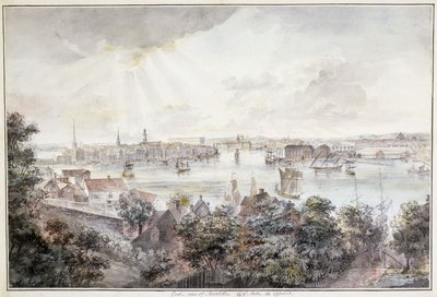 A View of Stockholm from Soder with the Royal Palace, Storkyrkan, Riddarholmskykan and Tskakykan, av Elias Martin