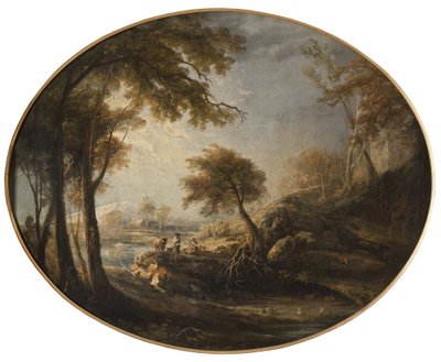 Landskap med bönder och boskap av Elias Martin