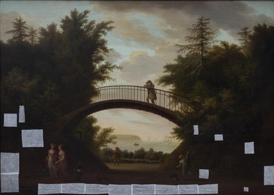 En bro över Skodsborgvej. I bakgrunden Öresund av Elias Meyer