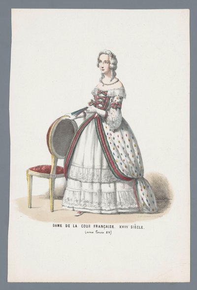 Fru av det franska hovet. XVIII Century (under Ludvig XV) (titel på objekt) av Elias Spanier