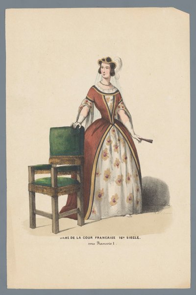 Dam av franska hovet XVI-talet. under Francois I (titel på objekt) av Elias Spanier