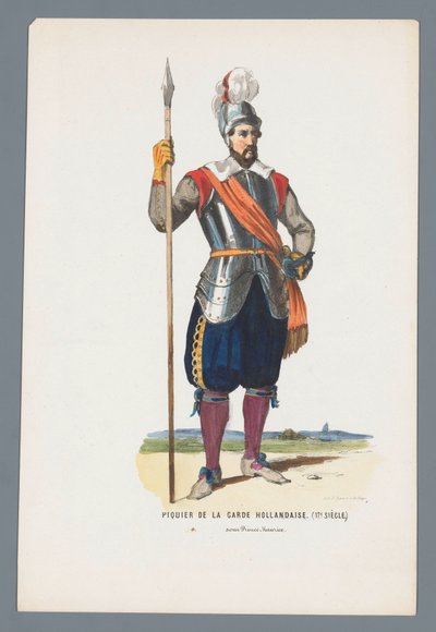 Pikeman från det holländska gardet. (1600-talet.) under prins Maurice (titel på objektet) av Elias Spanier