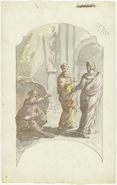 Diogenes ber Alexander att inte vara i hans ljus av Elias van Nijmegen