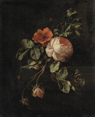 Stilleben med rosor av Elias van den Broeck