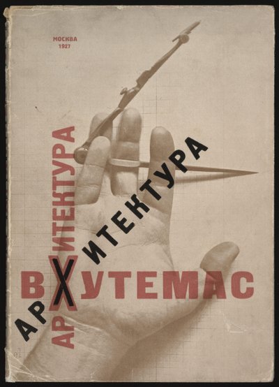 Arkitektur på Vkhutemas Bokomslag, 1927 av Eliezer Markowich Lissitzky