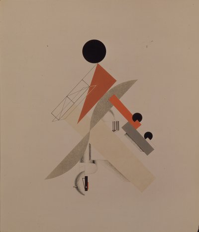 Globetrotter. Statyett för operan Seger över solen av A. Kruchenykh, 1920-1921 av Eliezer Markowich Lissitzky
