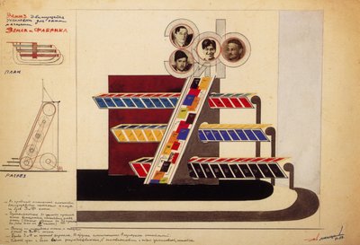 Flyttbar display för bokhandelns fönster på förlaget Land och Fabrik av Eliezer Markowich Lissitzky