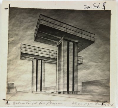 Skyskrapan Wolkenbügel på Strastnoy Boulevard i Moskva, 1925 av Eliezer Markowich Lissitzky