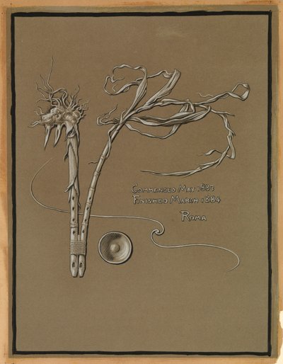 (Illustration till Rubáiyát av Omar Khayyám) Konstnärens signatur av Elihu Vedder