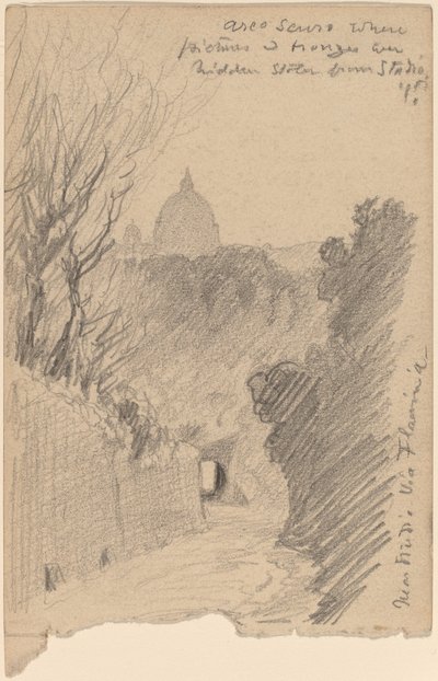 Arco Oscuro - Över Via Fiaminia, ca. 1890. av Elihu Vedder