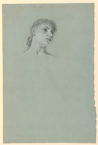 Teckning, studie av en flicka, ca 1885 av Elihu Vedder