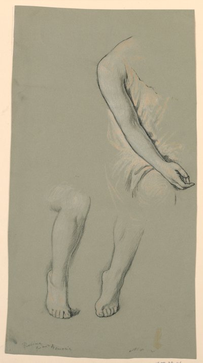 Teckning, figurdetaljer, ca 1885 av Elihu Vedder