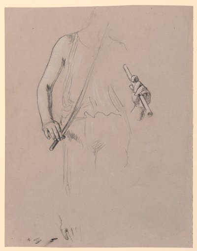 Figurstudie: Klädd man av Elihu Vedder