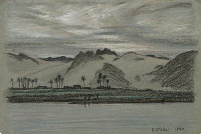 Från 30 teckningar av Nilens resa, nr 19 av Elihu Vedder