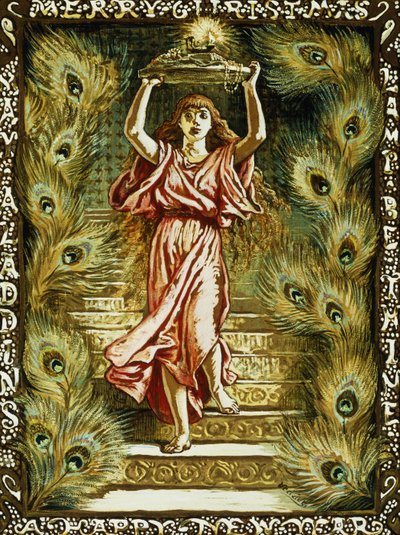 Prang design för jul, av Elihu Vedder