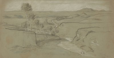 Romerskt landskap, ca. 1900. av Elihu Vedder