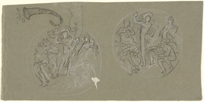 Studieark för Huntington Ceiling av Elihu Vedder