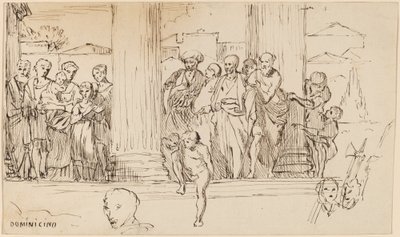 Studie efter Domenichino, ca. 1858. av Elihu Vedder