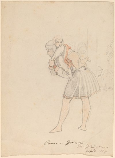 Studie efter Gozzoli, 1858. av Elihu Vedder