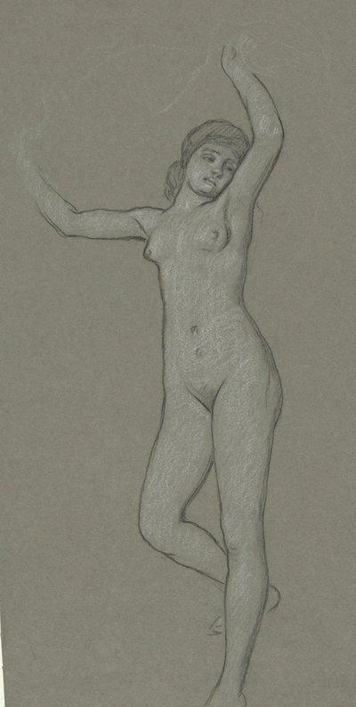 Studie för Figure of Luna av Elihu Vedder