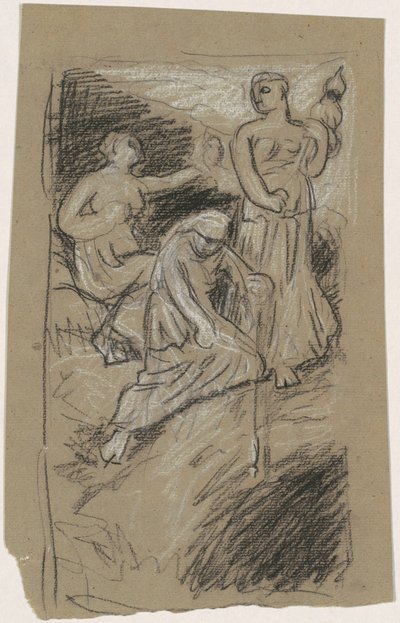 Studie för "The Fates Gathering in the Stars" av Elihu Vedder