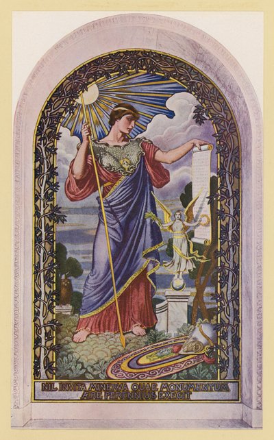 Fredens Minerva (färglitografi) av Elihu Vedder