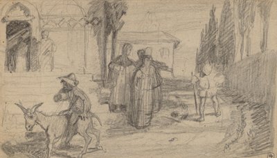 Liknelsen om mjölnaren och åsnan, ca. 1859. av Elihu Vedder