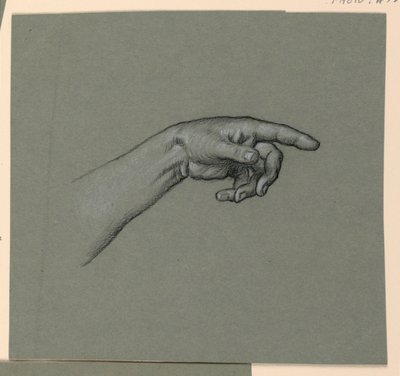pekar vänster hand och handled av Elihu Vedder