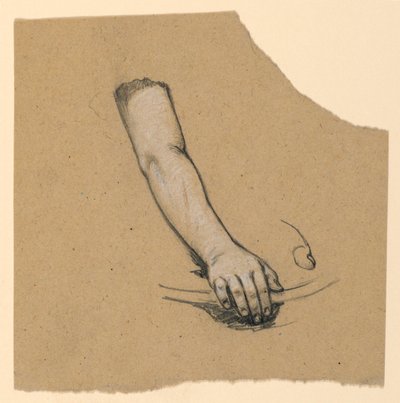studie av hand till mitten av biceps av Elihu Vedder