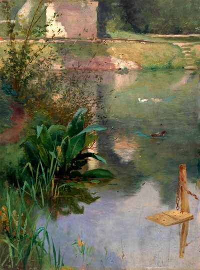 Margin of a Moat, sent 1800-tidigt 1900-tal. av Eliphalet Frazer Andrews